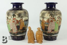 Two Japanese Satsuma Vases