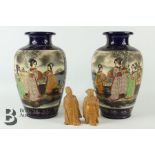 Two Japanese Satsuma Vases