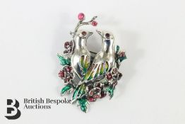 Silver and Enamel Brooch