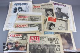 3 Boxes of Vintage Music Ephemera, Mostly 1960s Incl. The Beatles and Rolling Stones