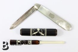 Silver and Mother of Pearl Pen Knife