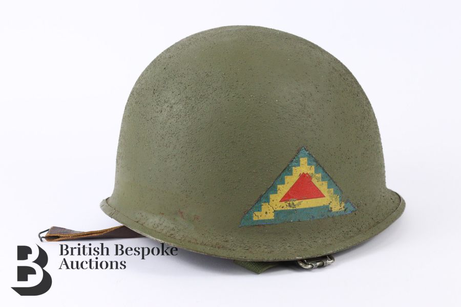 WWII Mark 2 Paratrooper Helmet with &7th Army Insignia - Image 4 of 5