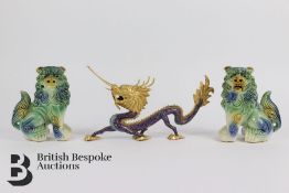 Dogs of Fo and Cloisonné Dragon