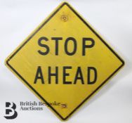 Original American Stop Ahead Road Sign