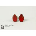 Rare Red Hand of Ulster Enamelled Cufflinks