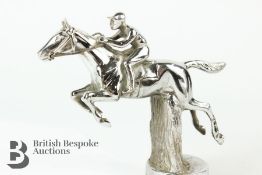 Louis Lejeune Chrome Plated Horse and Jockey Radiator Mascot