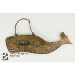 Fabulous Victorian Whaling Era Brass Sign