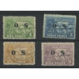 1925-31 1d, 3d, 6d & 9d "O S" overprints F/U.
