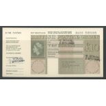 QEII £10 Postal Order with counterfoil overprinted "School Specimen" x 10 uncirculated with