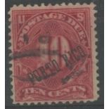 Dues: 1899 10c red used, fine.
