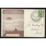 1911 First UK Aerial Post card with GV ½d London H/S with Schweppes advert on reverse.