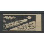 Rocket Mail labels: 1934 First Night Time Firing Ship to Shore Rocket Dispatch label signed on