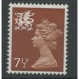 Wales 7½p OCP/PVA Missing Phosphor U/M, fine.