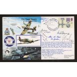 1990 The Major Assault cover signed by 7 Battle of Britain participants. Printed address, fine.