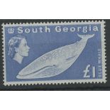 1963 £1 ultramarine Blue Whale U/M, fine.