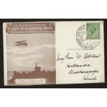 1911 First UK Aerial Post card with GV ½d London H/S with Schweppes advert.