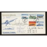 1992 Solomon Islands Guadal Canal FDC signed by 5 of those involved. 1 of 44 covers.