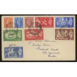 1951 Festival High Values + commem set & 3 low values on plain FDC, Wiggins Teape & Co.Ltd.