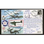 1990 The Skirmishing cover signed by 15 Battle of Britain participants. Printed address, fine.