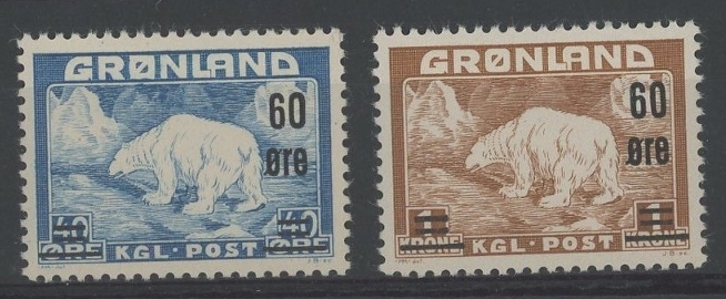 1956 Polar Bear surcharge set U/M.