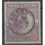 1911-12 Somerset House 2/6d dull reddish purple F/U with central Guernsey cds.