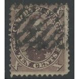 1859 10c used, centred to left.
