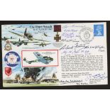 1990 The Major Assault cover signed by 7 Battle of Britain participants. Printed address, fine.