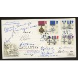 1990 Gallantry Royal Mail FDC signed by 5 VC holders, 5 GC holders & 5 World War II participants.