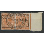 1922 Shackleton Expedition: GB 2d pair used MY 25 1922 cancelled by boxed "Gough Island" & S R