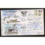 1990 Battle of Britain cover signed by 17 Battle of Britain participants. Printed address, fine.
