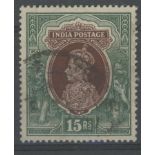 1937 15 rupee F/U, fine.