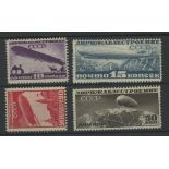 1931 Airship Construction 10k to 50k Mint, 15k with short perfs at bottom, otherwise fine.