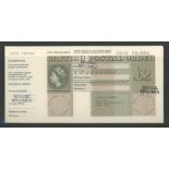 QEII £2 Postal Order with counterfoil overprinted "School Specimen" x 20 uncirculated with