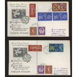 1961 CEPT pair of illustrated FDCs with Torquay CDS. Printed addresses, fine.