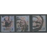 Govt Parcels 1902 9d used x 3.