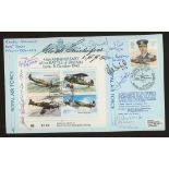 1986 RAF Battle of Britain coversigned by 10 Battle of Britain participants. Address label, fine.