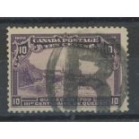 1908 Quebec 10c used with large "R" cancel, fine.