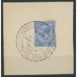 1912 (Oct 18th) Royal Cypher wmk 2½d blue on piece with Jubilee International Stamp Exhibition H/S.