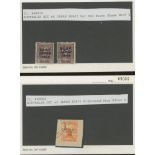 ½d (3) & 1d with unlisted vars: ½d Damaged "1", Broken "C" in block of 4,
