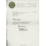 Richard Attenborough: 1993 signed letter on Richard Attenborough Productions Limited letterhead.