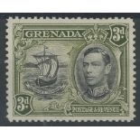 1950 3d black & brown-olive with Line on sail var. Mint, but thinned.