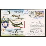 1990 Invasion Month cover signed by 6 Battle of Britain pilots. Printed address, fine.