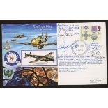 1990 The Night Blitz cover signed by 5 Battle of Britain participants. Printed address, fine.