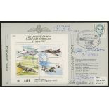 1987 Flugplatz Gutersloh cover signed by Luftwaffe pilot Otto Kutzner & 3 Battle of Britain