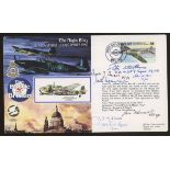 1990 The Night Blitz cover signed by 5 Battle of Britain participants. Printed address, fine.