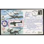 1990 The Skirmishing cover signed by 10 Battle of Britain participants. Address label, fine.