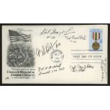 1991 USA Desert Storm FDC signed by 6 USAF Gulf participants. Unaddressed, fine.