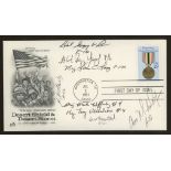 1991 USA Desert Storm FDC signed by 8 USAF Gulf participants. Unaddressed, fine.