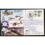 1990 The Night Blitz cover signed by 5 Battle of Britain participants. Printed address, fine.
