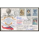 1990 Queen Mother RFDC FDC signed by 11 GC holders, 1 VC & 1 DFC. Printed address, fine.